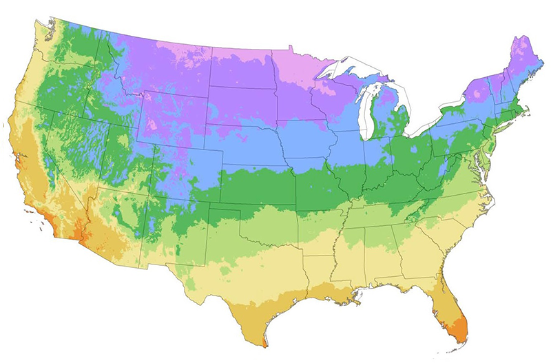 Average Annual Temperature Zones